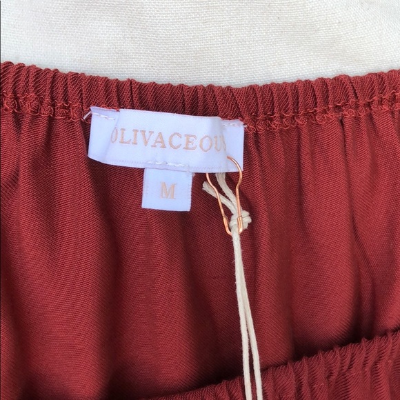 Olivaceous Off the Shoulder Tie Sleeve Blouse - Picture 6 of 7